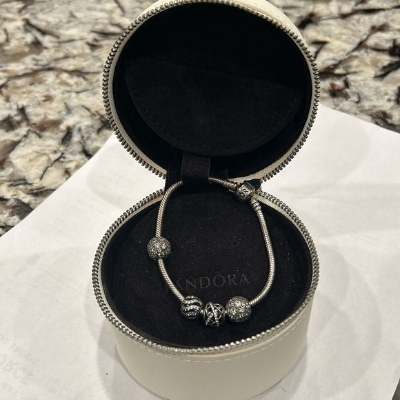 Beautiful Pandora bracket with 4 silver charms plus 4 more - Picture 2 of 9
